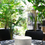 Macetero bajo fibra gris 20x9