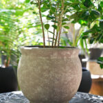 Macetero fibra café 33x29