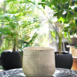 Macetero fibra gris 25x22